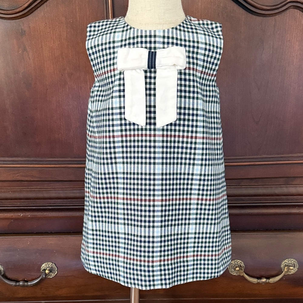 TBBC Beaufort Bonnet Plaid Bow  Dress 3T Classic Preppy Holiday